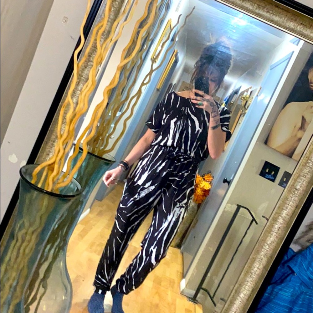 Black and white jumpsuit